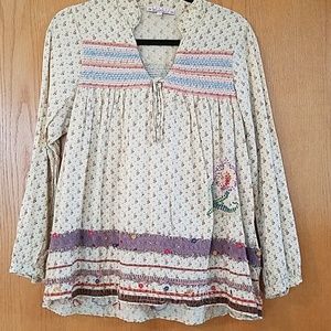 Anthropologie Diab'less embroidered boho blouse